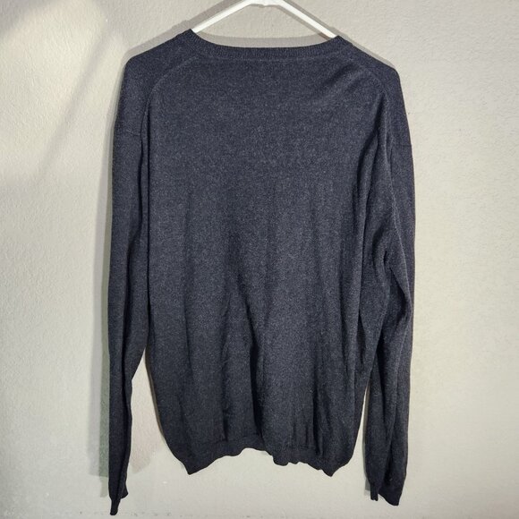 Pronto Uomo Cotton Cashmere Gray V-Neck Sweater L - Picture 3 of 10